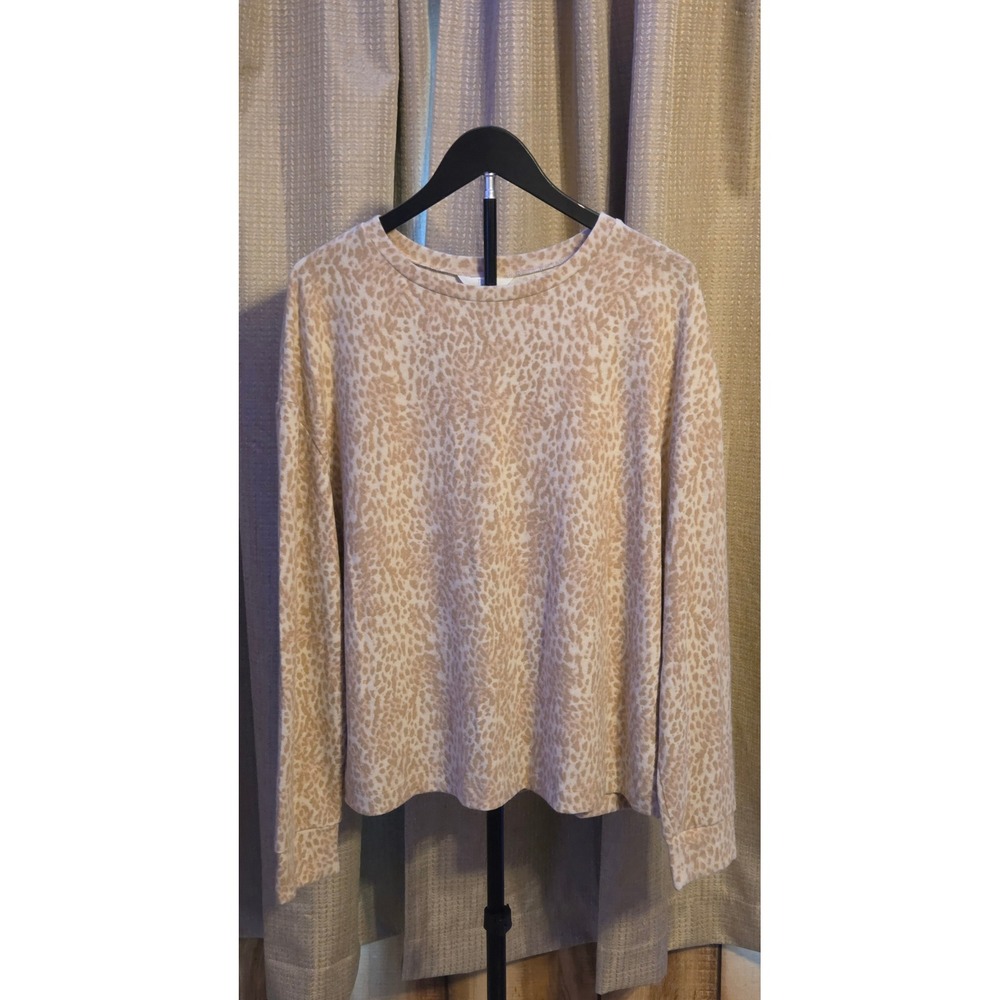 Time And‎ Tru Long Sleeve Leopard Print Shirt Women's Large (12-14)